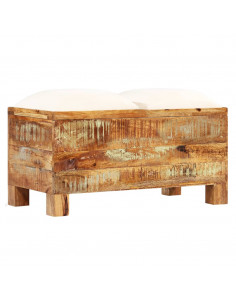 Cassapanca in Legno Massello di Recupero 80x40x40 cm