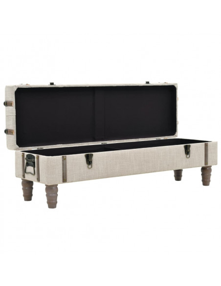 Cassapanca in Legno Massello e Acciaio 111x34x37 cm