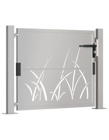 Cancello da Giardino 105x80 cm in Acciaio Corten Design Erba
