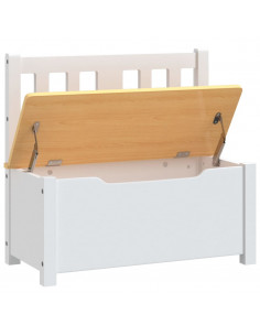 Cassapanca per Bambini Bianca e Beige 60x30x55 cm in MDF