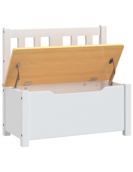 Cassapanca per Bambini Bianca e Beige 60x30x55 cm in MDF
