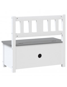 Cassapanca per Bambini Bianca e Grigia 60x30x55 cm in MDF