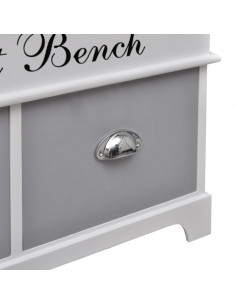 Cassapanca per Ingresso con Cuscino Grigio e 2 Cassetti