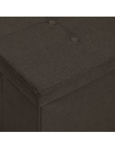 Cassapanca Pieghevole Marrone Scuro in Simil Lino