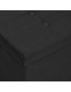 Cassapanca Pieghevole Nera in Simil Lino