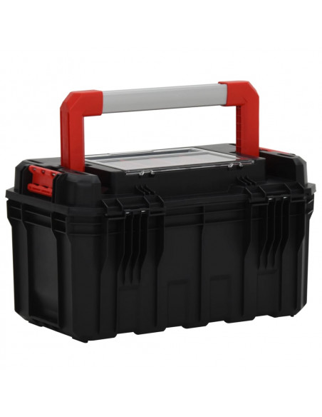Cassetta degli Attrezzi Nera e Rossa 45x28x26,5 cm