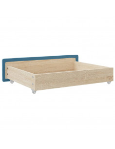 Cassetti da Letto 2pz Blu in Legno Multistrato e Velluto