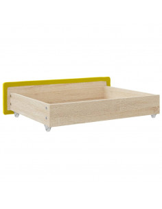 Cassetti da Letto 2pz Gialli in Legno Multistrato e Velluto