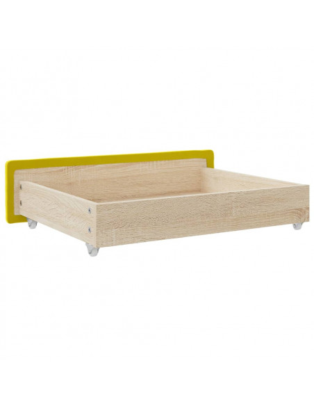 Cassetti da Letto 2pz Gialli in Legno Multistrato e Velluto