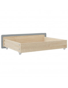 Cassetti da Letto 2pz Grigio Chiaro Legno Multistrato e Tessuto