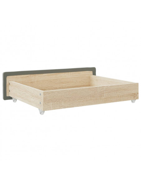 Cassetti da Letto 2pz Grigio Chiaro Legno Multistrato e Velluto