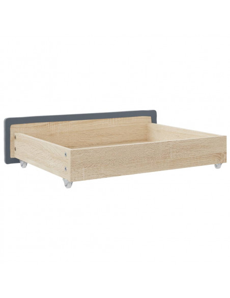 Cassetti da Letto 2pz Grigio Scuro in Truciolato e Velluto