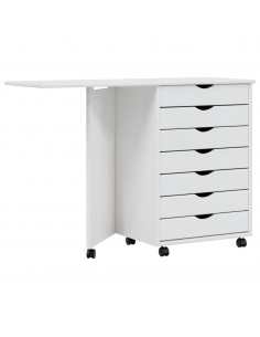 Armadietto Rotante con Scrivania MOSS Bianco Massello di Pino 2