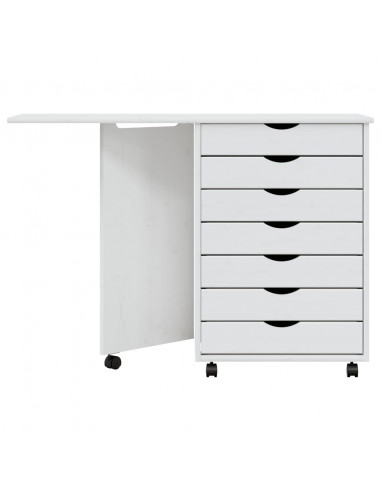 Armadietto Rotante con Scrivania MOSS Bianco Massello di Pino