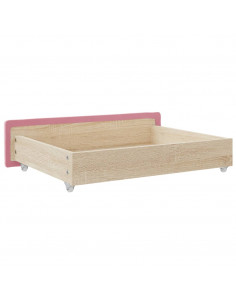 Cassetti da Letto 2pz Rosa in Legno Multistrato e Velluto