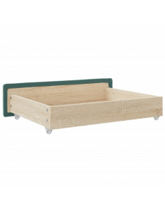 Cassetti da Letto 2pz Verde Scuro Legno Multistrato e Velluto