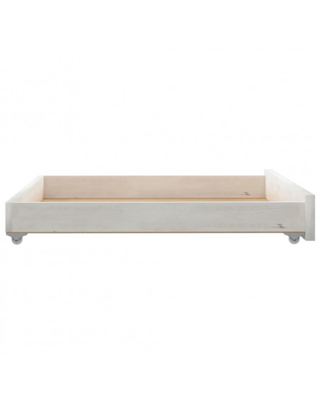 Cassetti per Divano Letto 2 pz in Legno Massello di Pino Bianco