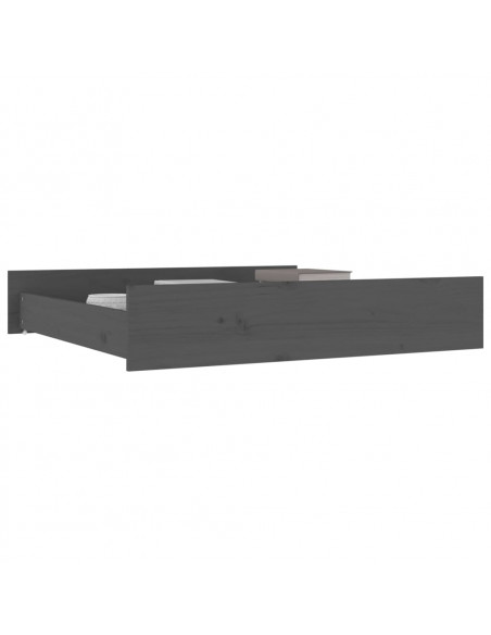 Cassetti per Letto 2 pz in Legno Massello di Pino Grigio