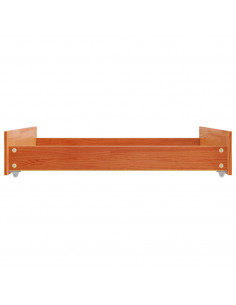 Cassetti per Letto 2pz Marrone Cera in Legno Massello di Pino