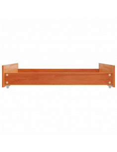 Cassetti per Letto 2pz Marrone Cera in Legno Massello di Pino