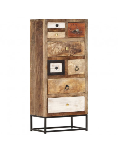 Cassettiera 45x30x105 cm in Legno Massello di Recupero