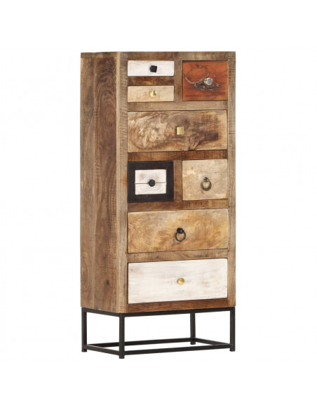 Cassettiera 45x30x105 cm in Legno Massello di Recupero