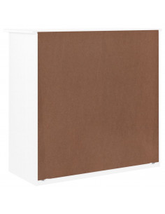 Cassettiera ALTA Bianca 77x35x73 cm in Legno Massello di Pino