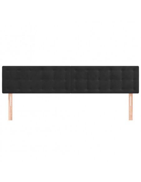 Testiere 2 pz Nere 100x5x78/88 cm in Velluto