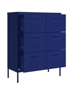 Cassettiera Blu Marino 80x35x101,5 cm in Acciaio