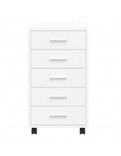 Cassettiera con Ruote bianco lucido in Legno Multistrato