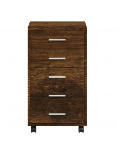 Cassettiera con Ruote rovere fumo in Legno Multistrato