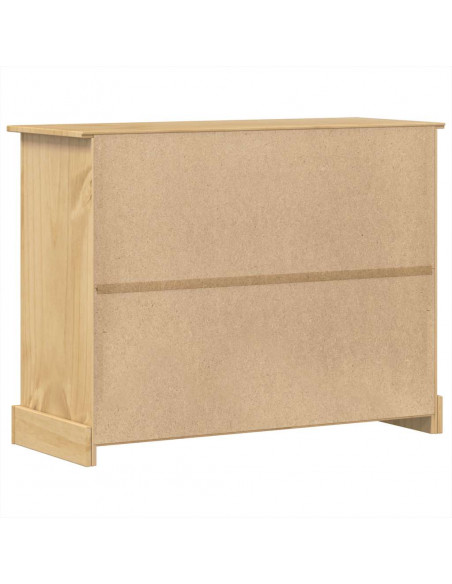Cassettiera Corona 120x48x91 cm in Legno Massello di Pino