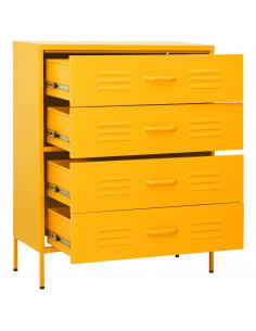 Cassettiera Giallo Senape 80x35x101,5 cm in Acciaio