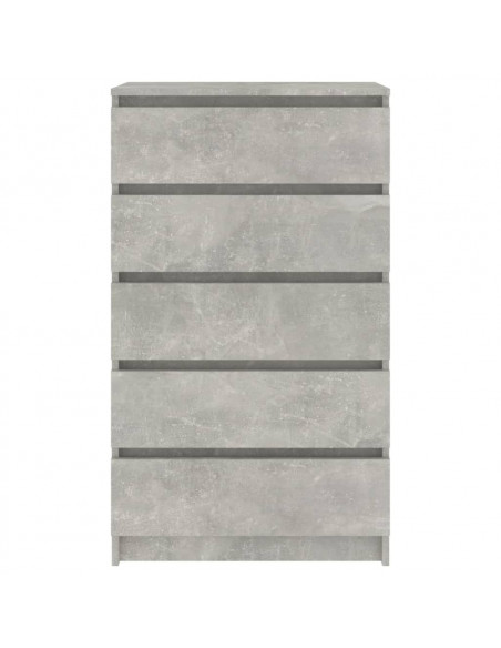 Cassettiera Grigio Cemento 60x36x103 cm in Legno Multistrato