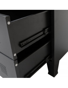 Cassettiera in Metallo in Stile Industriale 78x40x93 cm Nera