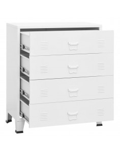 Cassettiera Industriale Bianca 78x40x93 cm in Metallo