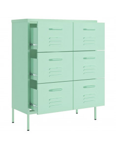 Cassettiera Menta 80x35x101,5 cm in Acciaio