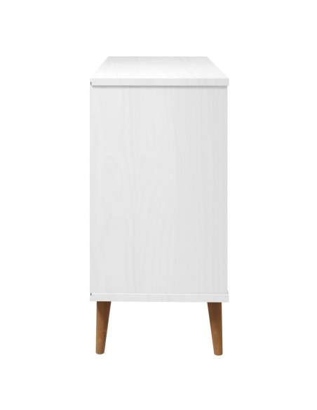 Cassettiera MOLDE Bianca 113x40x80 cm in Legno Massello di Pino