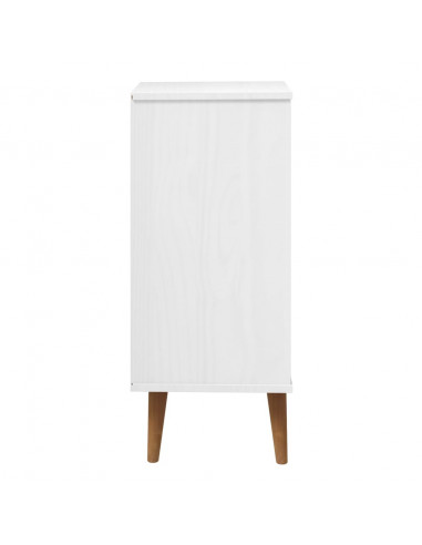 Cassettiera MOLDE Bianca 40x35x82 cm in Legno Massello di Pino