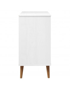 Cassettiera MOLDE Bianca 80x40x80 cm in Legno Massello di Pino