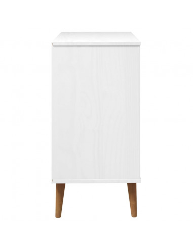 Cassettiera MOLDE Bianca 80x40x80 cm in Legno Massello di Pino