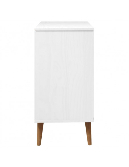 Cassettiera MOLDE Bianca 80x40x80 cm in Legno Massello di Pino