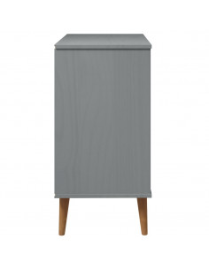 Cassettiera MOLDE Grigia 80x40x80 cm in Legno Massello di Pino