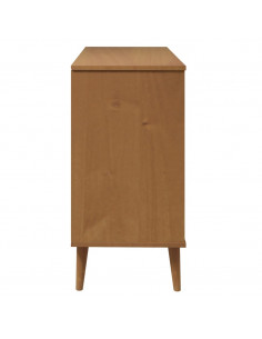 Cassettiera MOLDE Marrone 113x40x80cm in Legno Massello di Pino