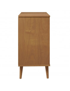 Cassettiera MOLDE Marrone 80x40x80 cm in Legno Massello di Pino