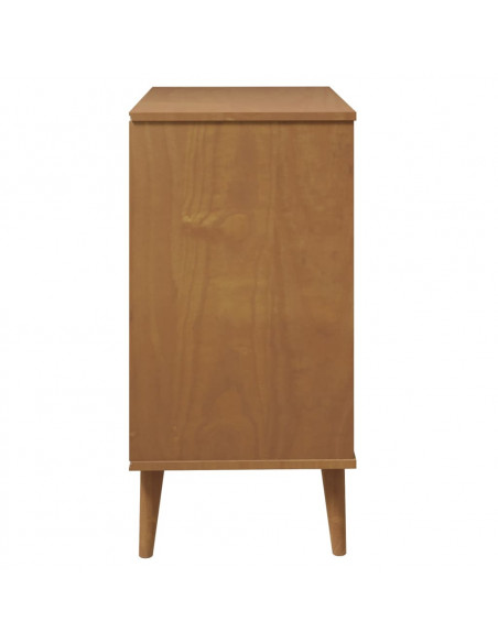 Cassettiera MOLDE Marrone 80x40x80 cm in Legno Massello di Pino