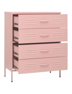 Cassettiera Rosa 80x35x101,5 cm in Acciaio