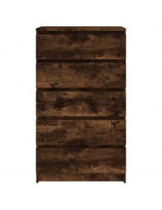 Cassettiera Rovere Fumo 60x36x103 cm in Legno Multistrato