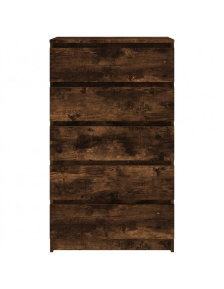 Cassettiera Rovere Fumo 60x36x103 cm in Legno Multistrato