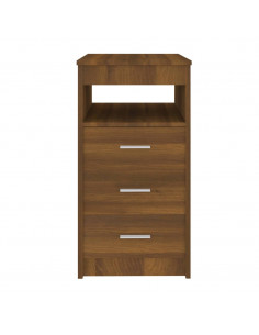 Cassettiera Rovere Marrone 40x50x76 cm in Legno Multistrato